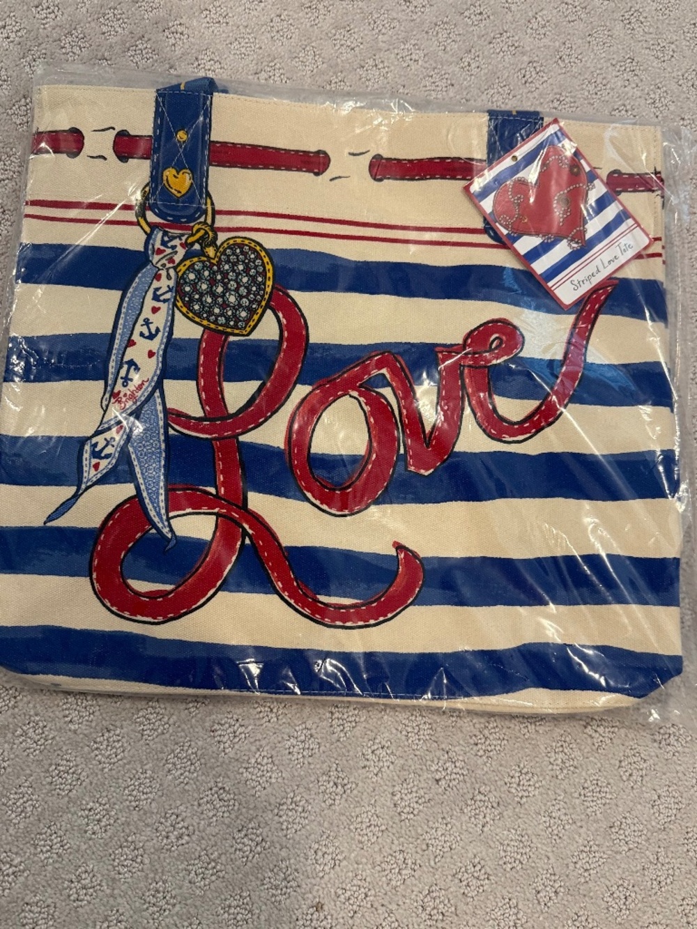 Brighton Striped Love GWP Tote, NWT